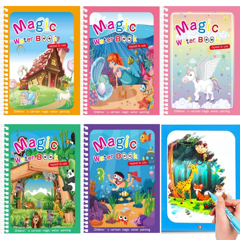 Magisch watertekenboek Montess - Reusable Water Magic Coloring Book recensie en prijs