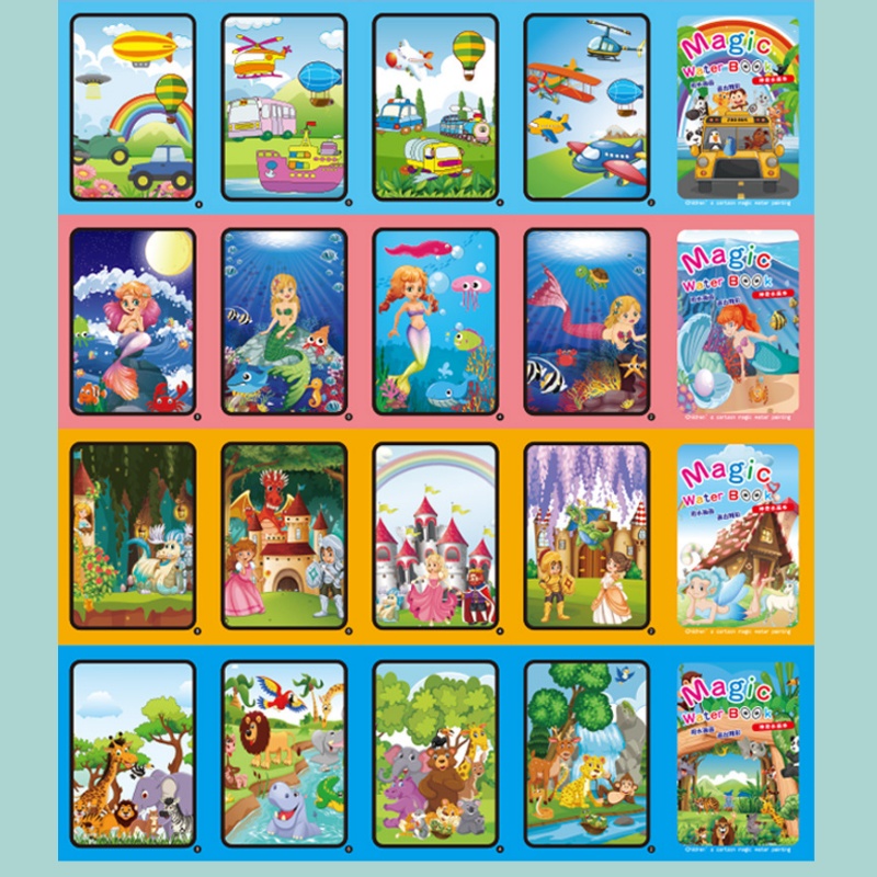 Magisch watertekenboek Montess - Reusable Water Magic Coloring Book recensie en prijs
