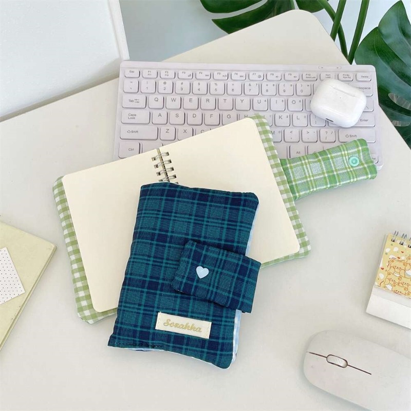 Groen-witte gingham handgemaak - Stationery Books recensie en prijs