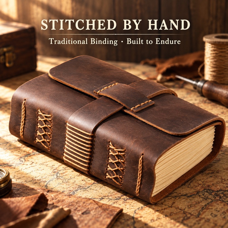 Handgemaakt lederen reisnotiti - Vintage Leather Journal Notebook recensie en prijs